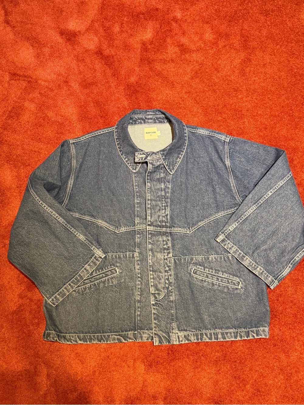 Rudy Jude Big Denim Jacket in Tumbled Indigo - Picture 6 of 8